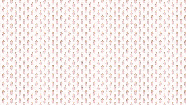 たくさんにかわいい人間が集合、楽しそうな集会、イラスト背景