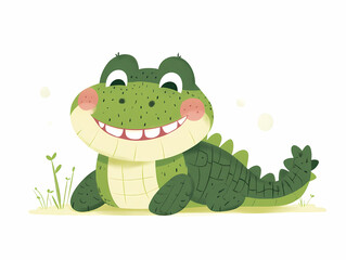 Fototapeta premium Smiling Green Crocodile