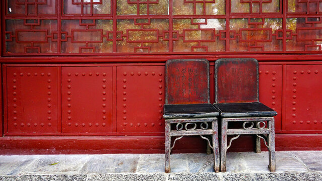 Old ancient traditional wooden chair