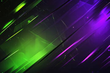 A neon green and purple abstract background with sharp futuristic patterns, glowing highlights, and high-tech energy. A modern and vibrant cyberpunk-inspired design.
