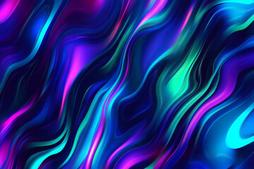 Obraz premium A neon-inspired blend of blue, green, and purple in a dynamic, glitch-like abstract background. Bright glowing lines and sharp edges create a futuristic and high-tech atmosphere.