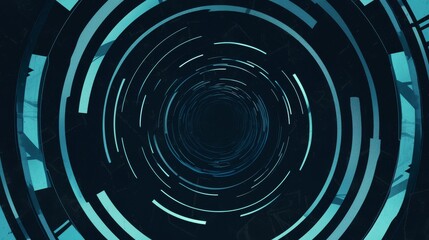 Abstract Minimalistic Spirals Pattern on Blue Background for Design Banner Template with Central White Space for Text. Simple Geometric Modern Wallpaper with Copy Space on Blue Background.