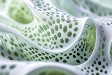 Fototapeta premium repeating curve patterns in light green, flowing gracefully with soft lighting transitions in an animated background.