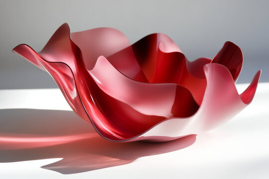 rose red curves, flowing gently with alternating shadows of pink and red, creating a sense of elegance and movement.