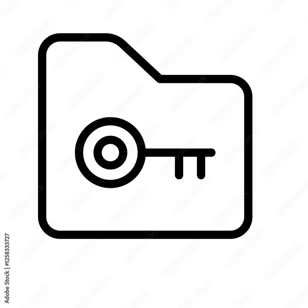 Poster folder key vector icon
