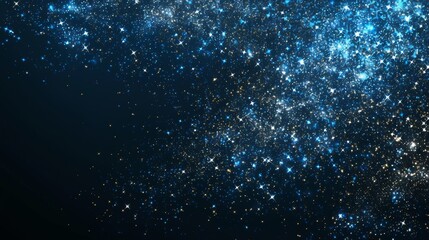 Abstract Minimalistic Stars Pattern on Blue Background for Design Banner Template with Central White Space for Text. Simple Geometric Modern Wallpaper with Copy Space on Blue Background.