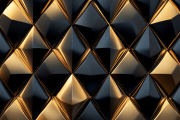 seamless diamond pattern with metallic shine, primarily in gold and black, giving it a luxurious yet minimalist look.