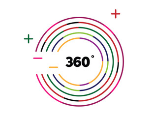 Futuristic 360 Degrees Line Art Circle Sphere. Graphic design elements and resources concept vector art