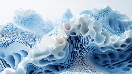 3D rendering of a radial pulse in deep blue sea, glowing energy waves radiating outward with dynamic motion and depth.