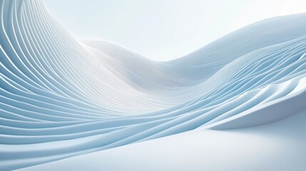 Abstract Delicate Wave Forms Serene Minimalist Soft Blue Visualscape
