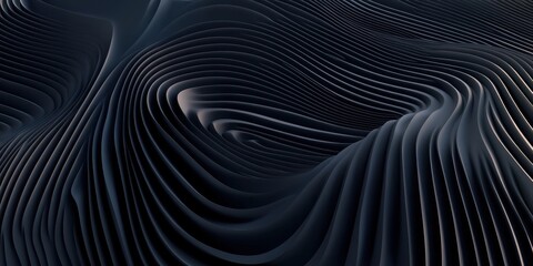 Abstract Deep Navy 3D Rendering Curves and Lines Background