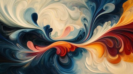 Fototapeta premium Swirling abstract art vibrant hues dynamic flow