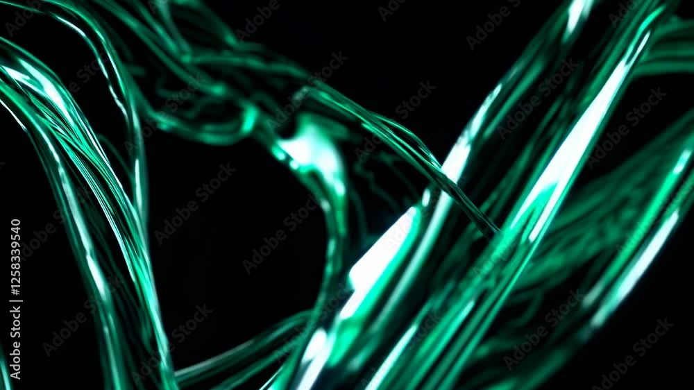 Poster abstract green light patterns create mesmerizing movement in a dark environment