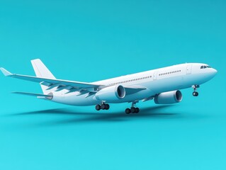 Obraz premium A detailed model of a commercial airplane.