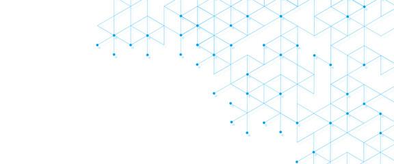 Vector abstract minimalist blue triangles technology pattern blue geometric background. 