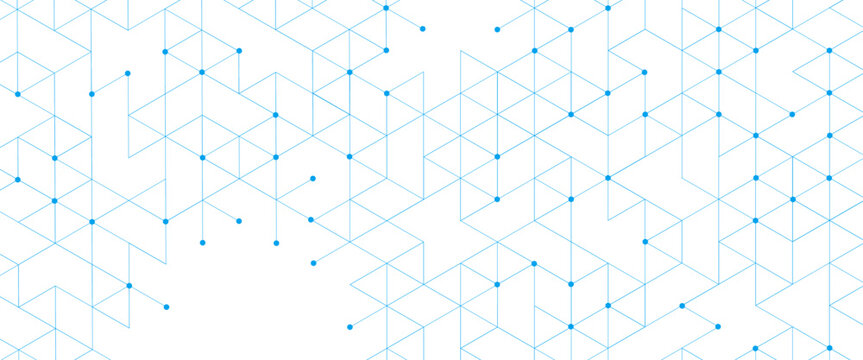 Vector abstract minimalist blue triangles technology pattern blue geometric background. 