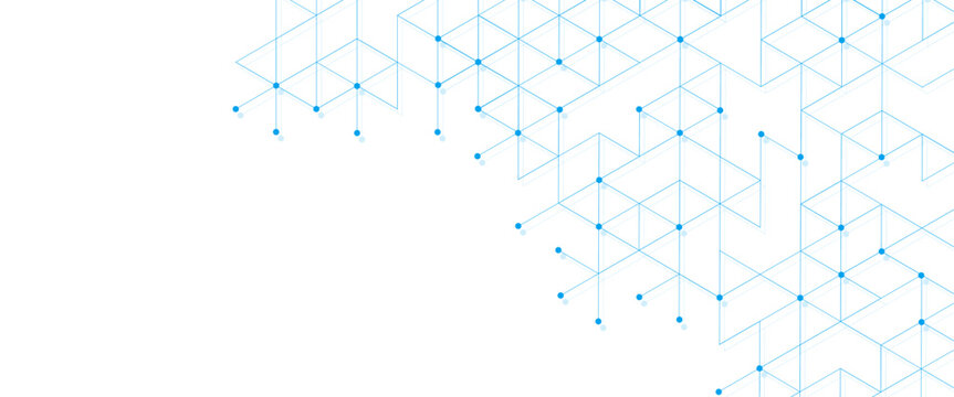 Vector abstract minimalist blue triangles technology pattern blue geometric background. 