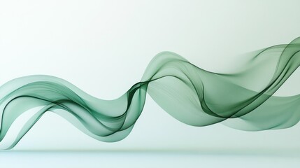 A serene and elegant abstract representation of flowing green waves, evoking tranquility, motion, and creativity in a minimalist design.