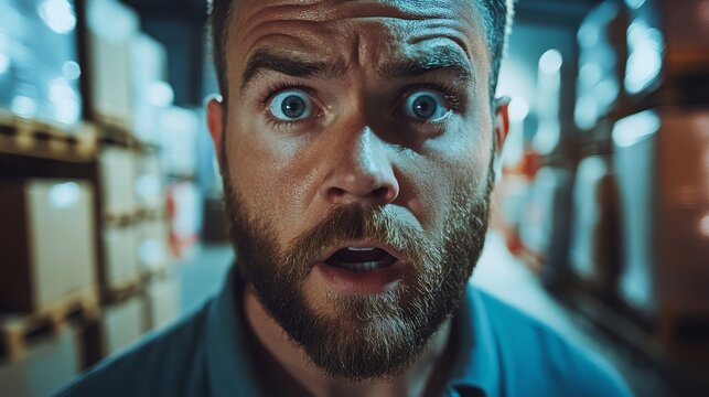 Shocked Engineers In Automated Logistics Warehouse During Ransomware