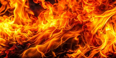 Abstract Bright Fire Background: Fiery Orange and Yellow Flames