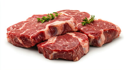 raw meat on a white background