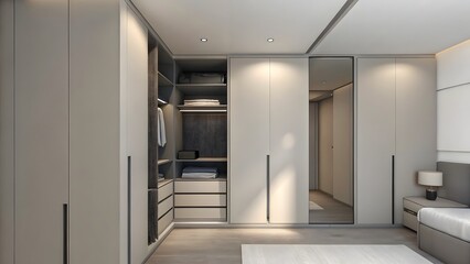 Ultra minimalist home interior with neutral tones