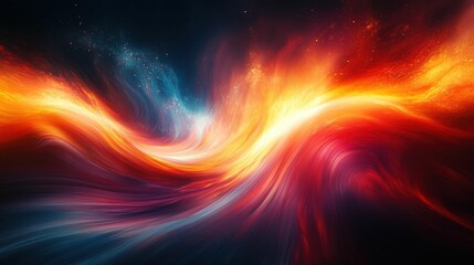 Fiery abstract swirls collide in cosmic dance