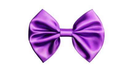 Big purple bow tie with transparent background representing elegance and style