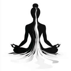 abstract buddhist woman meditating