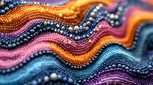 Abstract beaded wave pattern