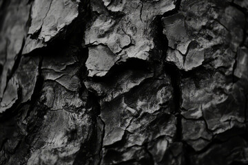 Close-up of aged tree bark with deep grooves, rich organic texture.