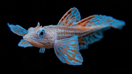 Fototapeta premium Closeup Colorful Fish With Vivid Fins and Scales Displaying Intricate Patterns and Textures In Studi