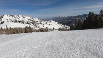 Majestic View Of Beautiful Snow Covered Mountain Landscape In Winter Season