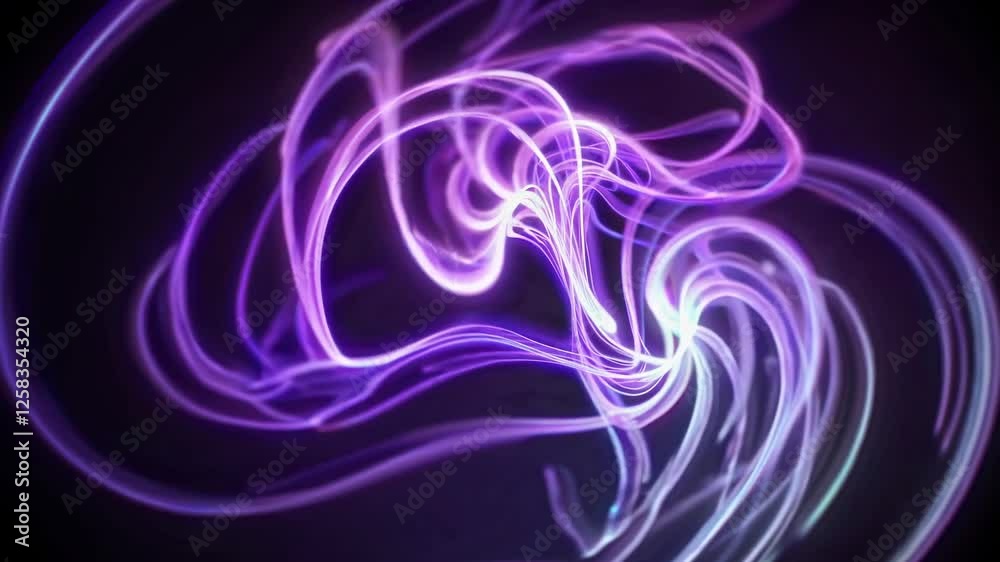 Fototapete Colorful swirling light patterns create a mesmerizing visual experience in a dark environment