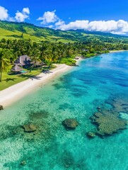 Fototapeta premium Breathtaking beach view with clear water.