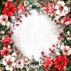 frame of flowers. Generative AI