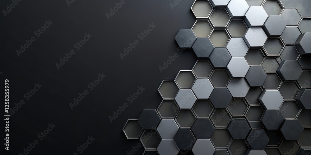 Aufkleber abstract hexagon pattern background design with copy space