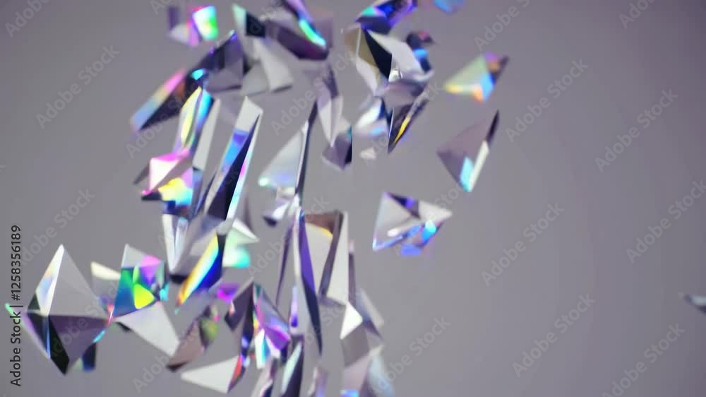 Poster colorful light reflections dance as sparkling prisms scatter in a vibrant display