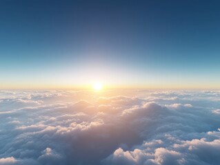 Ethereal Sunlight Bursting Through Layers of Clouds in the Sky Above A Majestic White Fluffy Heaven