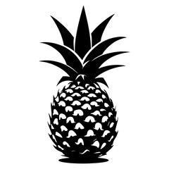 Obraz premium pineapple silhouette on white background.Pineapple black vector icon isolated on white background.Pineapple silhouette icon isolated. Vector illustration.