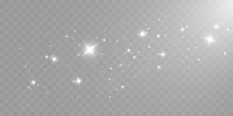 Bright glowing sparkles on a transparent background, resembling a starry or glittering effect.	