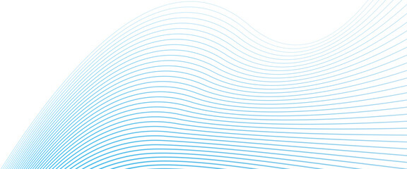 Fototapeta premium Vector blue wave curve lines abstract background and gradient and white wave curve lines.