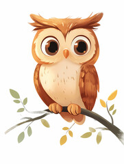 Fototapeta premium Adorable Perched Owl