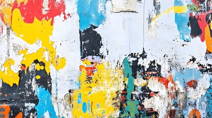 Obraz premium Abstract Multicolored Urban Wall Texture; Grunge, Messy, Aged, Vintage, Colorful Layered Paint Background