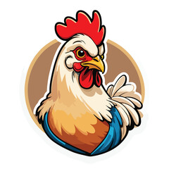 cartoon chicken illustration with transparent background