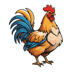 cartoon chicken illustration with transparent background