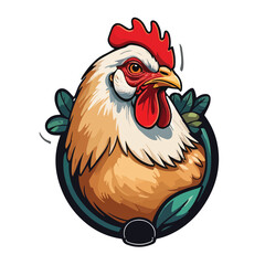 cartoon chicken illustration with transparent background