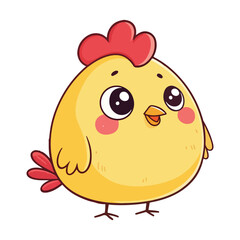 cartoon chicken illustration with transparent background
