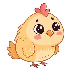 cartoon chicken illustration with transparent background