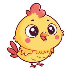 cartoon chicken illustration with transparent background
